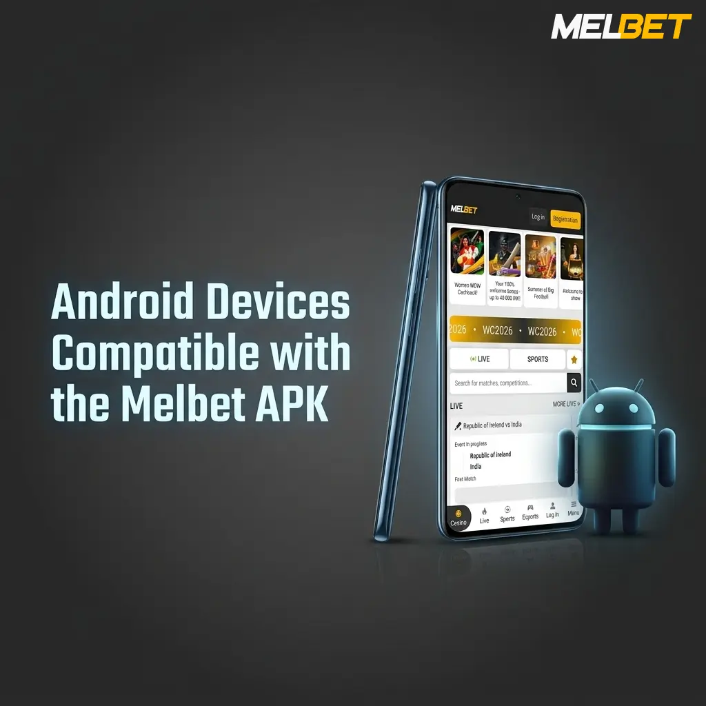 Melbet APK compatible Android devices chart showing supported Samsung, Sony, OnePlus, Xiaomi, and Google Pixel models