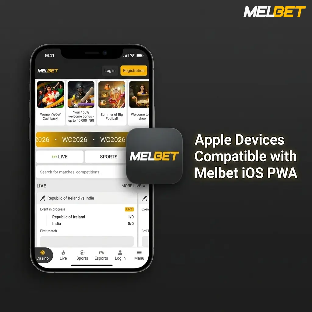Apple iPhones and iPads compatible with Melbet iOS PWA, requiring iOS 13.0+ and Safari 14+
