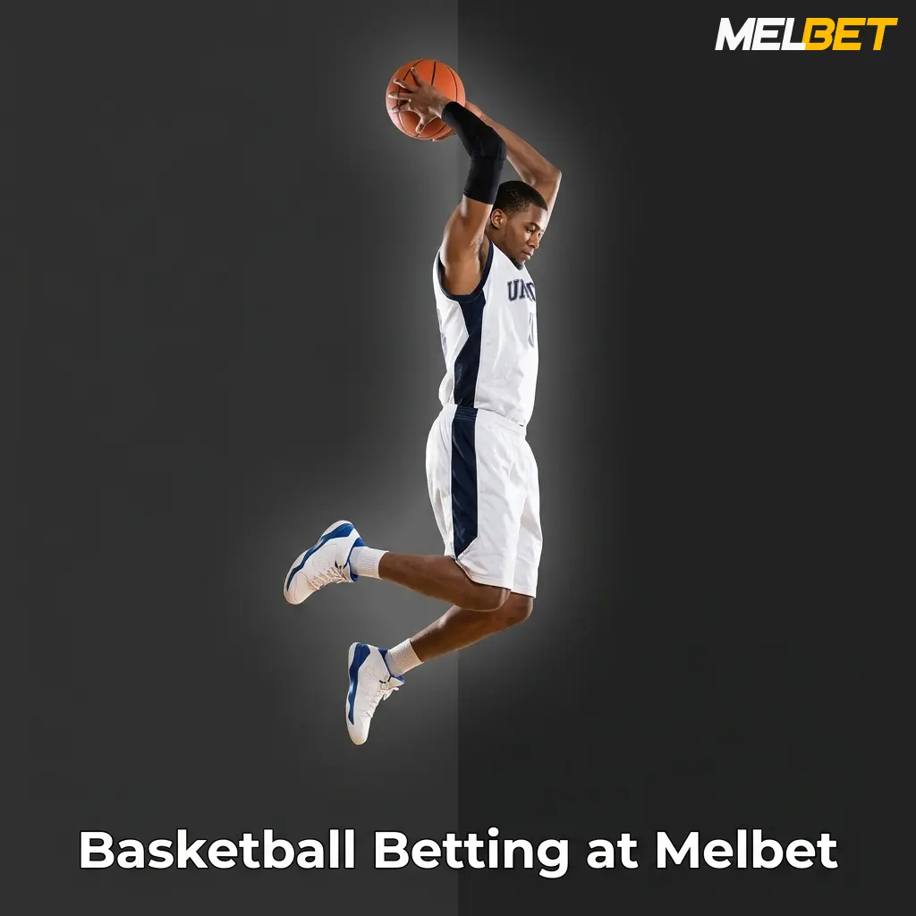 Melbet basketball betting interface showing NBA and EuroLeague markets with live odds for match winner and total points