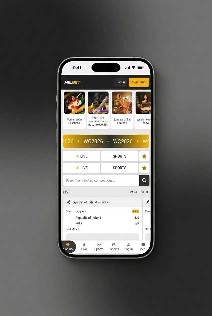 Melbet iOS app download steps on iPhone showing install guide, trust profile settings, and minimum requirements for iOS 12 and above