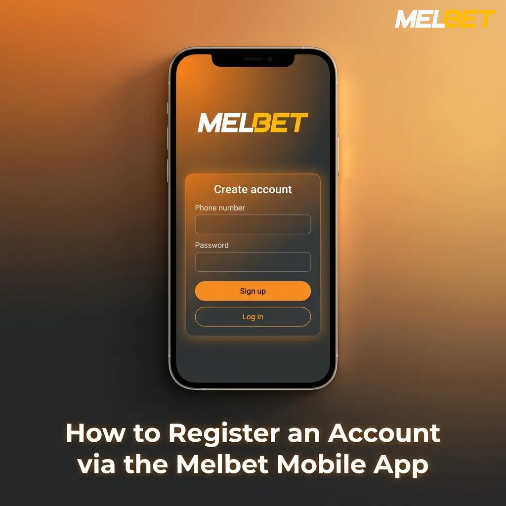 Melbet mobile app registration screen showing sign-up form with mobile number, email, and one-click options in INR