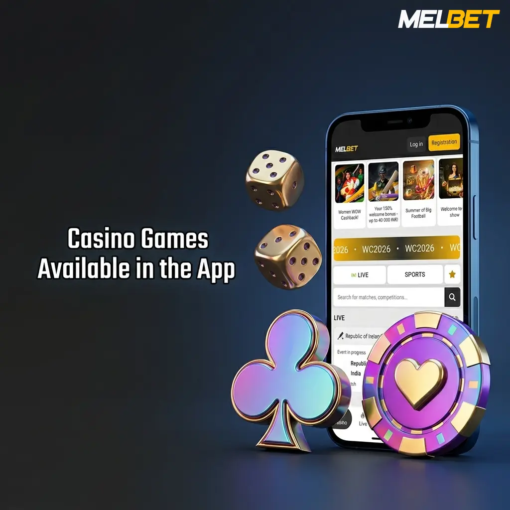 Melbet casino app showing 8000+ games including Teen Patti, Aviator, Lightning Roulette, and popular Indian casino titles