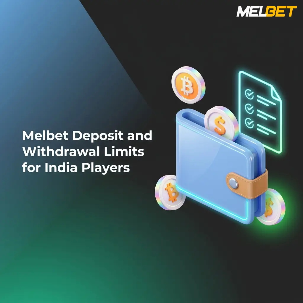 Melbet deposit and withdrawal limits for India players showing UPI, net banking, and crypto transaction ranges